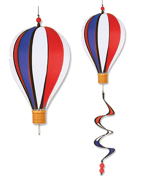 12 Inch patriotic spinning balloon with wooden basket