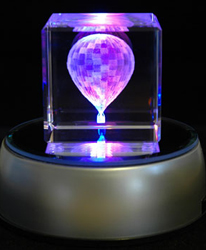 Rotating LED Mirror Top Light Base For Crystals