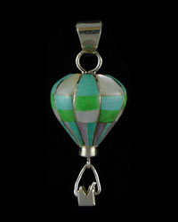 3-D Sterling Silver & Stone Inlaid Pendant
